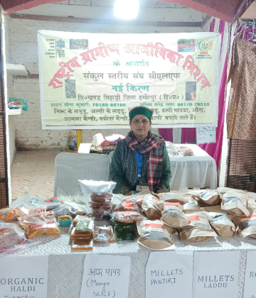 Self help group stall under NRLM at Holi mela Sujanpur